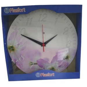 Relógio  Redondo  Em MDF - Orquidea