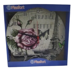 Relógio  Redondo  Em  MDF Vintage - Paris