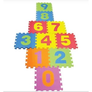 Tapete  Educativo  em  E.v.a Com 10 Placas  Números 30 X 30 X 8,5 CM