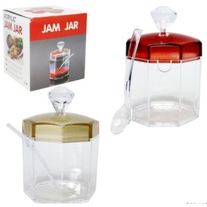 Açucareiro  De  Acrilico  Com Tampa  + Colher  300 ML