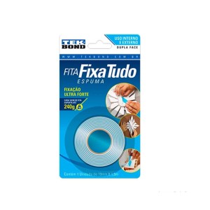 Fita  Espuma  Dupla  Face 19mm X  1,5 Metros  Blister
