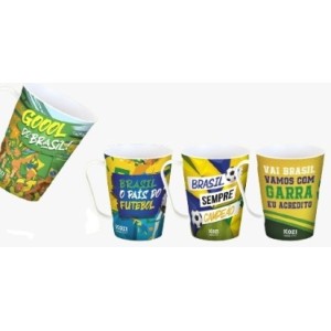 Caneca  Decorada  Brasil 430 Ml