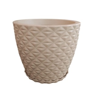 Vaso  Bojo  Redondo Diamante  Com Prato Bege  Nº1