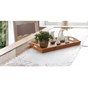 Caminho de Mesa de Renda 1,38 x 0,40 cm  BRANCA