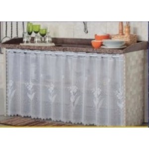 Cortina  Para  Pia  de  Cozinha  Renda  BRANCA
