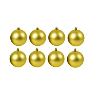 Bola de Natal  8 Cm Dourada Tubo Com 6 Unidades