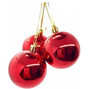 Bola  de  Natal  Solapa  6 Cm  Com  3 Unidades  Sortidos