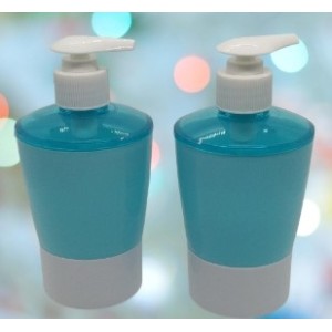 Kit  Porta  Sabonete  Liquido de Plastico Com 2 Peças