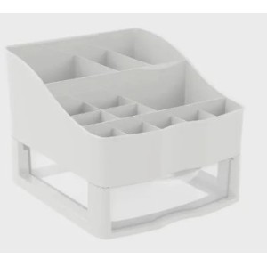 kit  Organizador  De Cosmeticos  e  Maquiagem Com 1 Gaveta Branco