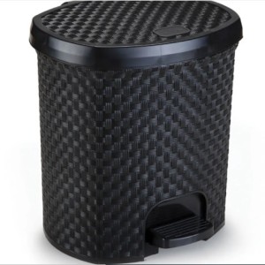 Lixeira 6 Litros  Rattan Preto