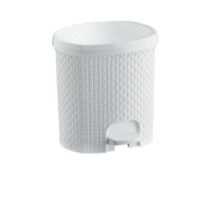 Lixeira 6 Litros  Rattan Branco