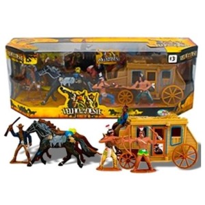 Boneco Velho Oeste Coleção Com Carruagem