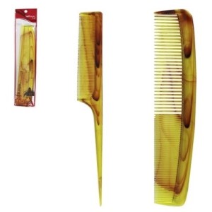 Pente  De Plastico Com 2  Peças  Nº1 Marron