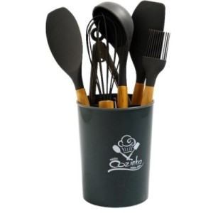 Jogo  De  Cozinha 7 Peças  Silicone - Cinza