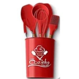 Jogo  De  Cozinha 7 Peças  Silicone -Vermelho
