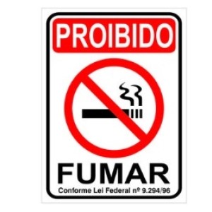 Placa  Proibido  Fumar  15 x 20  Cm