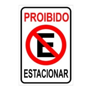 Placa Proibido Estacionar 20 x 30Cm
