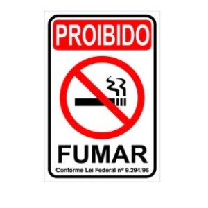 Placa Proibido Fumar 20 x 30 Cm