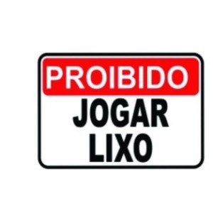 Placa  Proibido Jogar Lixo 20 x 30 Cm