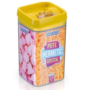 Pote  Hermetic Color Quadrado Grande 2,3 Litros