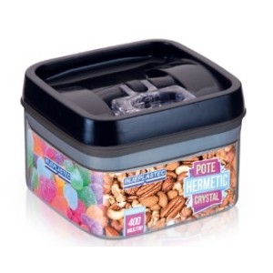 Pote  Hermetic Color Quadrado Mini 400 Ml