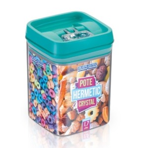 Pote Hérmetic Color Quadrado Médio  1,700 Litros