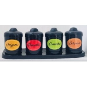 Porta  Condimento  Black  Decorado