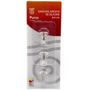 Gancho  De  Metal  + Adesivo  De  Silicone  Com 3