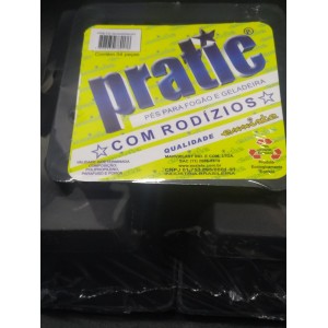 Pé  Para  Fogão  e  Geladeira  Pratic   Quadrado  Preto