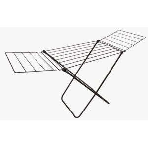 Varal  De  Chão Napoles - Aço  - Black - Com  Abas