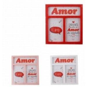 Porta Retrato Plastico  Duplo Amor do Mundo 10 x 15 Cm