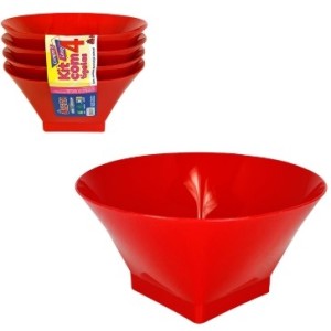 Kit Tigela Com 4 Peças Vermelha