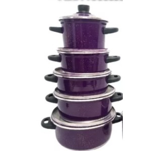 Jogo De Panela  Aluminio  Com 5 Peças  Roxo