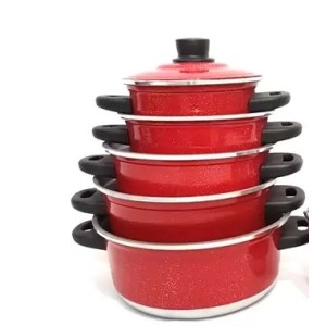 Jogo de Panelas Com 5 Peças Vermelha