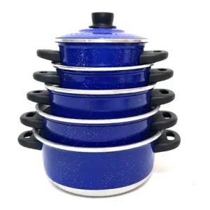 Jogo de Panela Com  5 Peças  Azul
