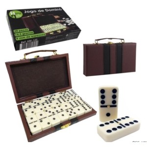 Jogo  De Dominó  Na  Maleta  Com 28 Peças   9,00 mm