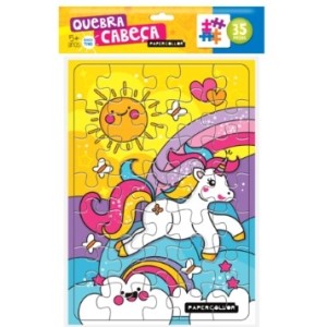 Quebra  Cabeça  Unicórnio e Biblicos  35 Peças Sortidos