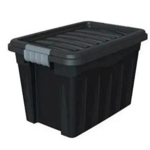 Caixa Organizadora 20 Litros Com Trava  Preta