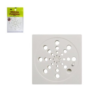 Grelha Quadrada  Branco 100mm Abre /Fecha  Plastica