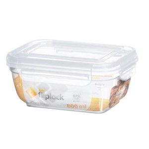 Pote  Retangular  Fliplock  8000 Ml