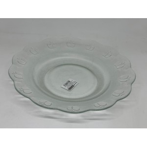 Prato Vidro  Fundo  Maça  23Cm