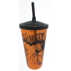 Copo Twister 550 Ml Com Tampa  e Canudo Halloween