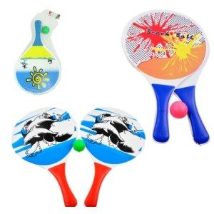 Kit Frescobol  Com 2 Raquete de Madeira Mdf +  Bolinha