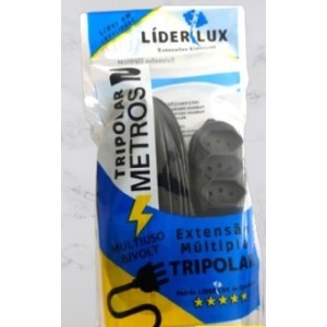 Extensão  Lider  Lux 2 Metros Tripolar  Preta