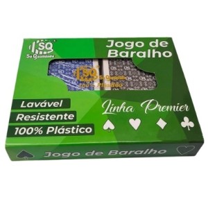 Jogo De  Baralho  Em Plastico  Premier  Com 54 Cartas