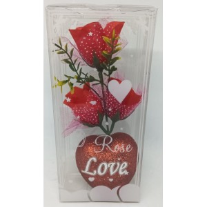 Enfeite Coração + Flor  Love