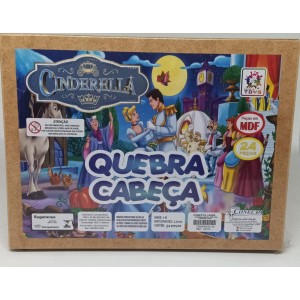 Quebra Cabeça  Com 24 Peças Cinderela