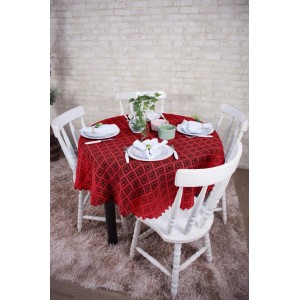 Toalha de Mesa Redonda  Vermelha