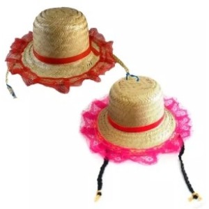 Chapéu  Renda e Trança Infantil