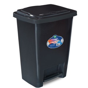 Lixeira Com  Pedal  35 Litros  Pisa  Abre Pisa  Fecha  Preto